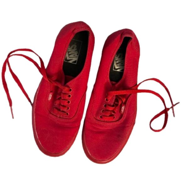 VANS Authentic True Red men's 7 shoes lace-up women's 8.5 - Picture 2 of 11
